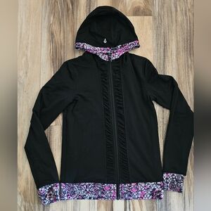 (12) Ivivva Black Hoodie with Floral Accents